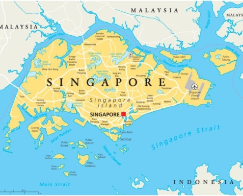 Figure 1 Map of Singapore (Furian, 2015)